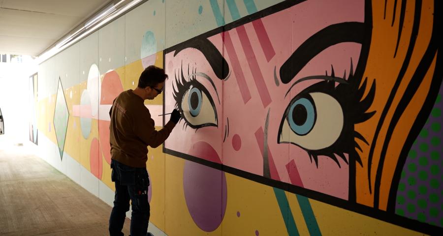 Neupré : une fresque pour habiller le nouveau tunnel sous la liaison N63