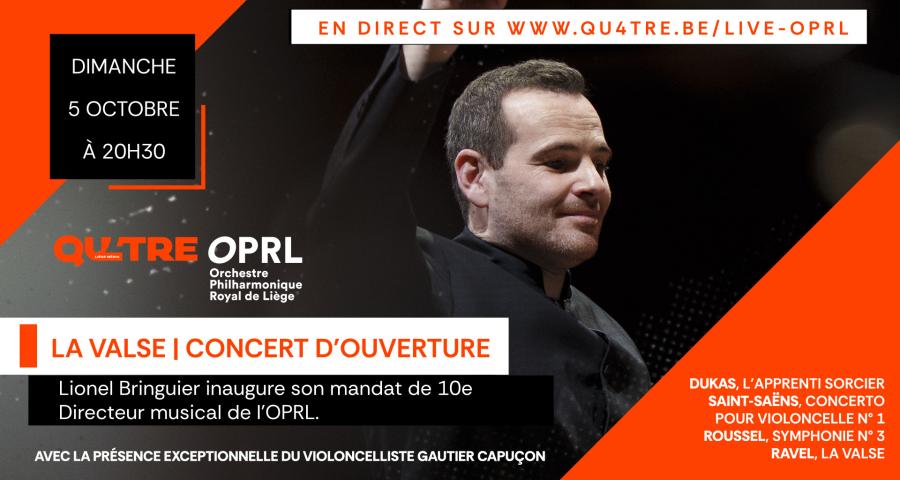OPRL | La valse | Concert d'ouverture | Dimanche 5 octobre à 20h30 sur qu4tre.be