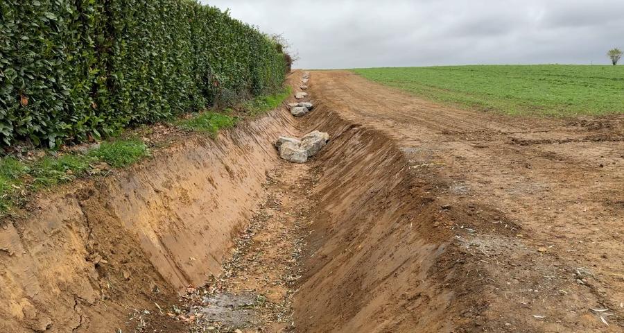 Un fossé pour lutter contre les inondations rue Georges Dispa à Wanze