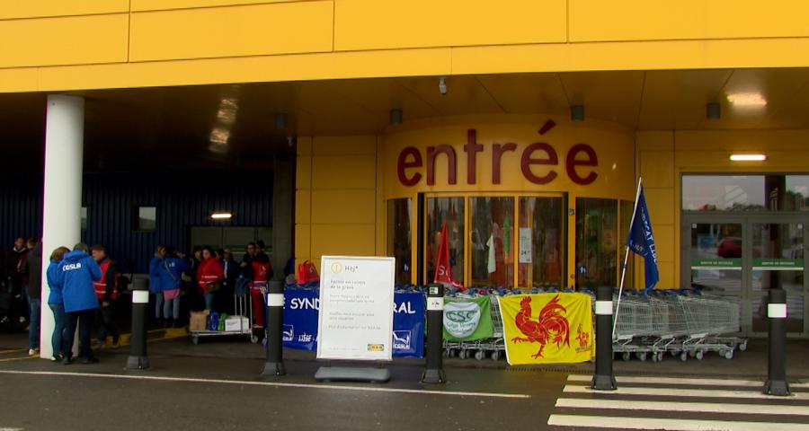 Le mouvement de grève se durcit chez Ikea, le magasin d'Hognoul est fermé