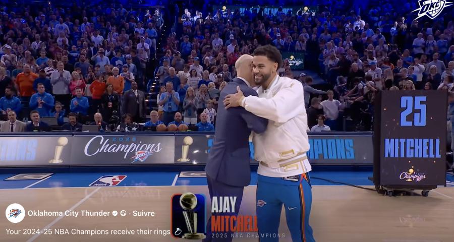 NBA : la bague de champion et une première victoire pour Ajay Mitchell