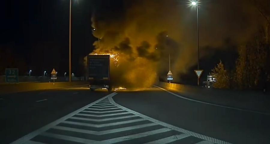 Gros embarras de circulation sur la E40 à Rocourt après l’incendie d’un camion