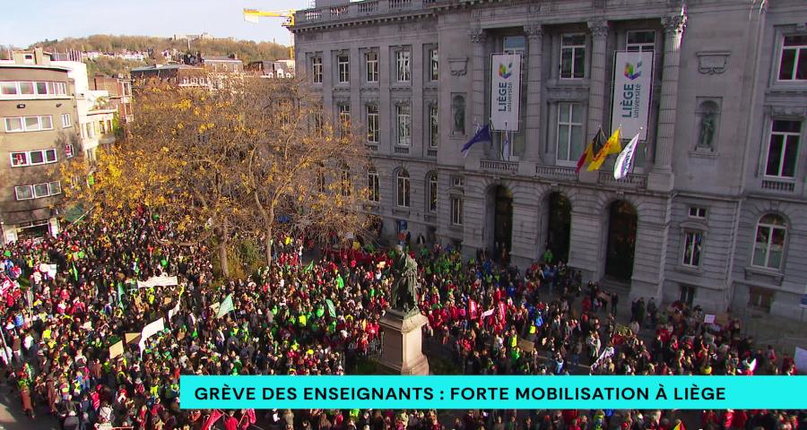Grève des enseignants : forte mobilisation à Liège