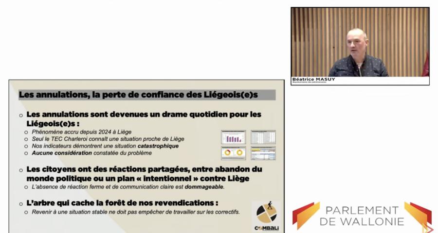 Mobilité : le collectif ComBaLi entendu en commission du Parlement Wallon