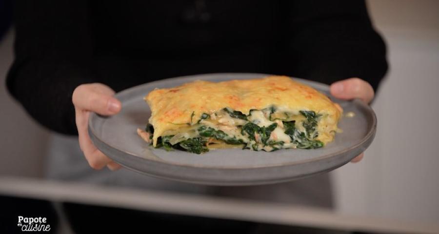 Lasagne au saumon et aux épinards