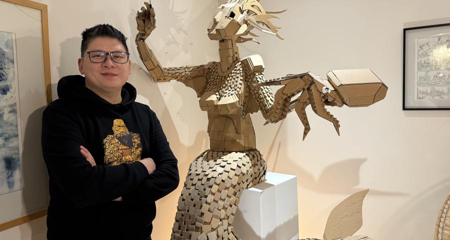 Mathieu Gilmaire, sculpteur de carton à Tihange