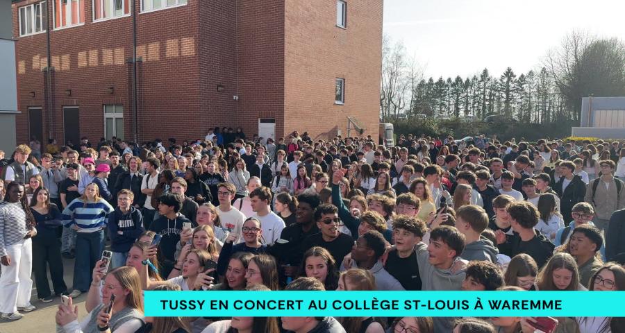 Le rappeur Tussy en concert dans la cour du Collège Saint-Louis à Waremme