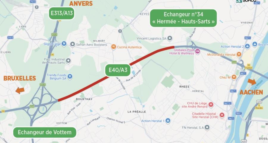 Un chantier de plusieurs mois dès lundi, des Hauts-Sarts à Vottem
