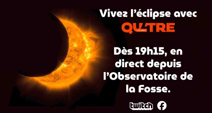 Eclipse: suivez le phénomène en direct sur Qu4tre