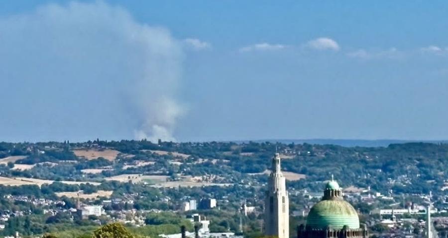 Important incendie dans les Fagnes, à Baelen