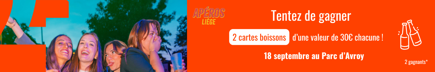 Gagnez 2 x 30 € de tickets boissons aux Apéros de Liège ! 🍹